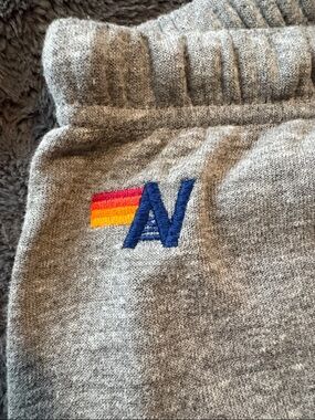 EUC Women’s Aviator Nation Heather Gray Lightning Bolt Sweatpants Size L